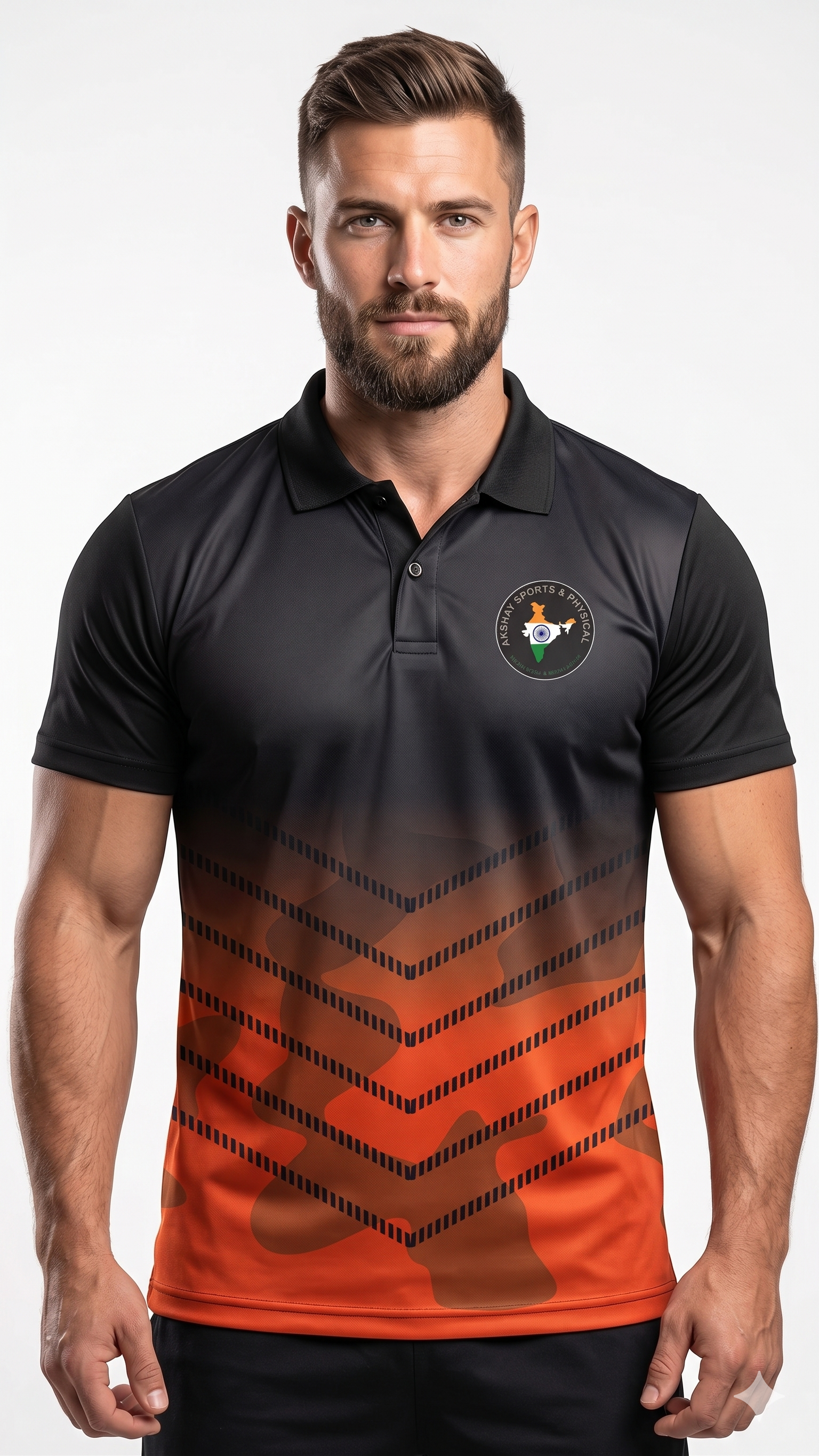 Orange sports tee model